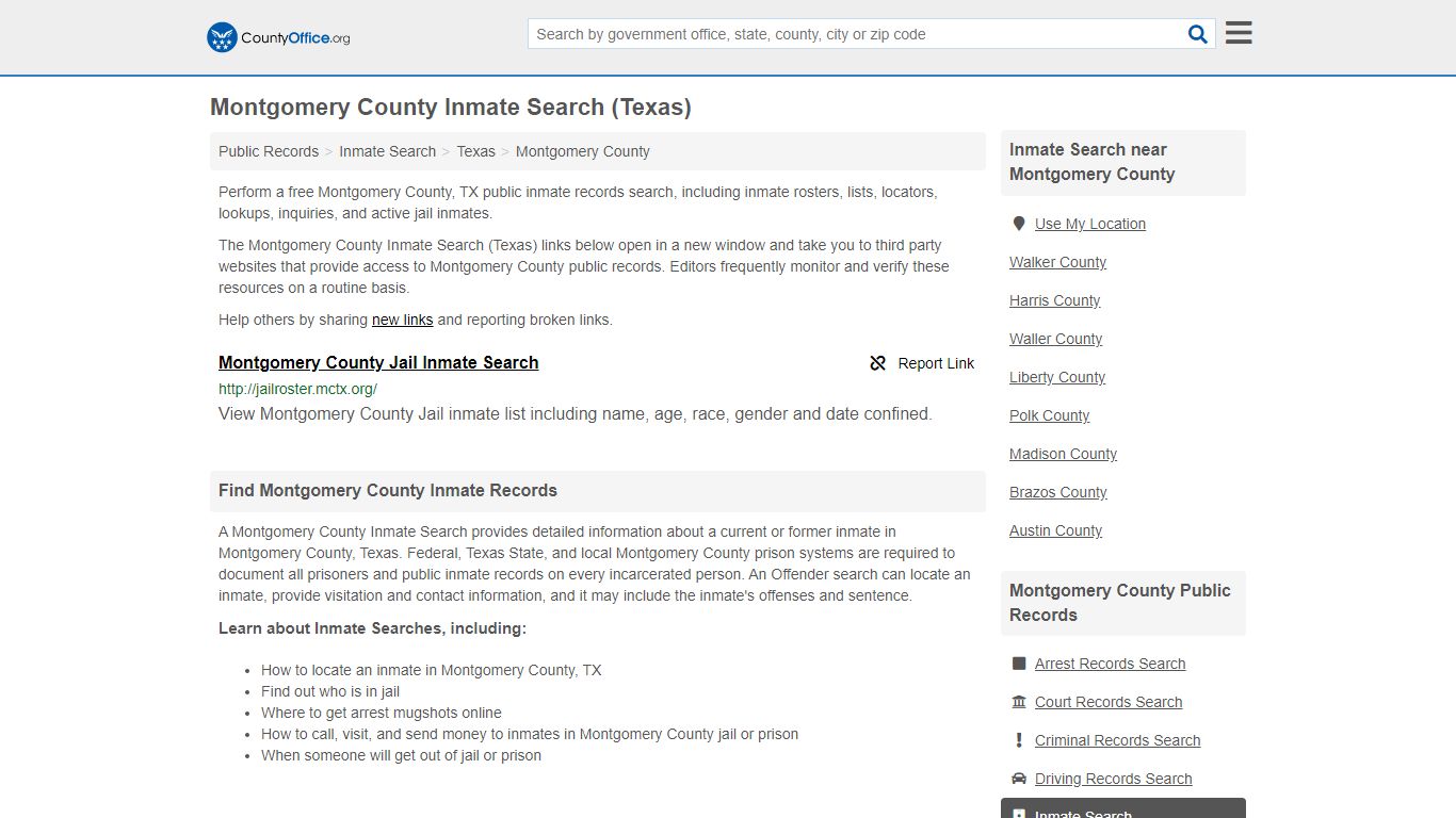 Inmate Search - Montgomery County, TX (Inmate Rosters ...