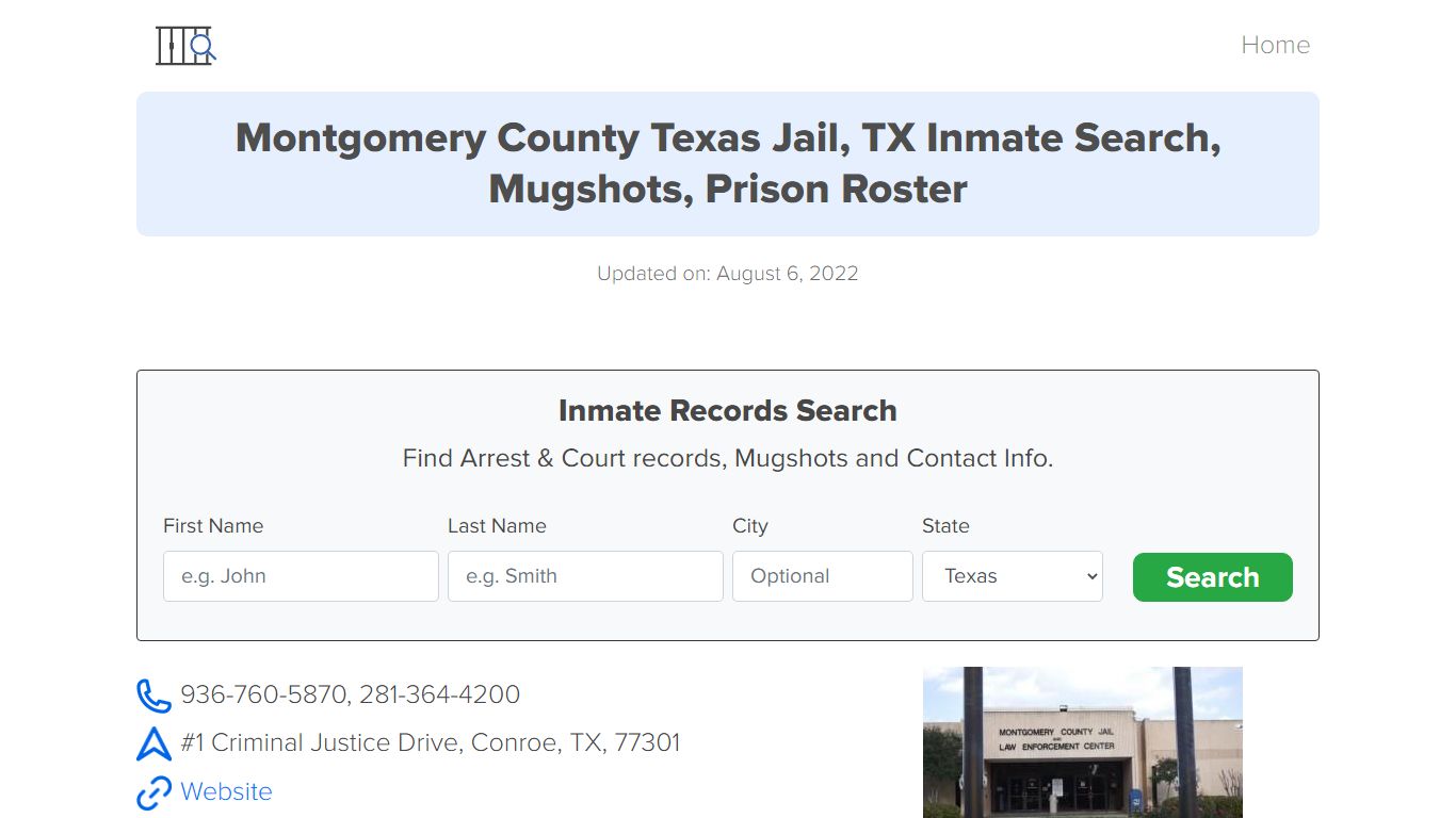 Montgomery County Texas Jail, TX Inmate Search, Mugshots ...