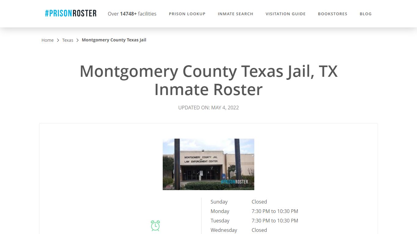 Montgomery County Texas Jail, TX Inmate Roster